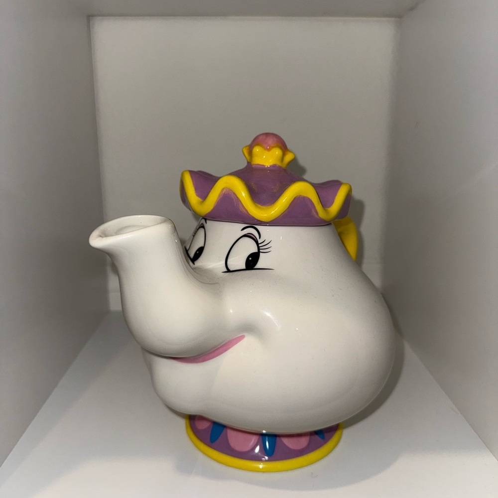 Charming White and Purple Teapot